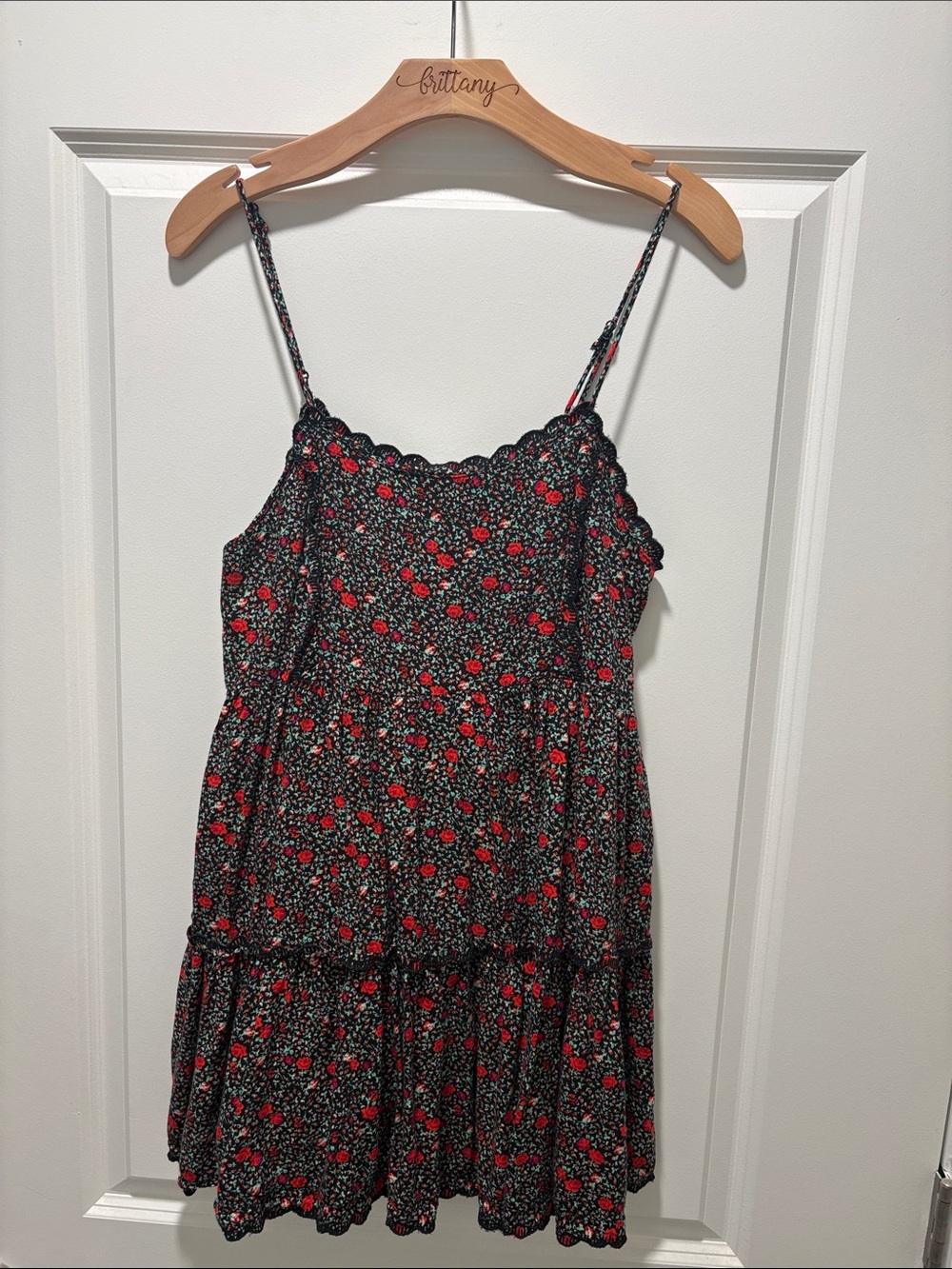 Urban Outfitters Black & Red Floral Mini Dress
